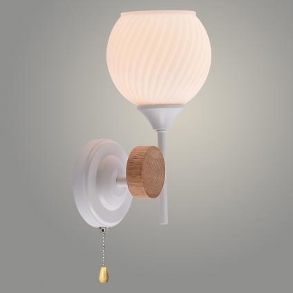 Бра XA1556/1W WH+WOOD белый/дерево 1х60W E27 h260, HN24