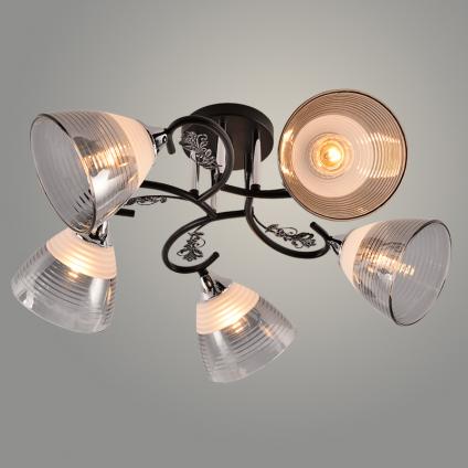 Люстра XA1601B/5 BK+CR черный/хром 2х60W E27 d490 h250, HN24
