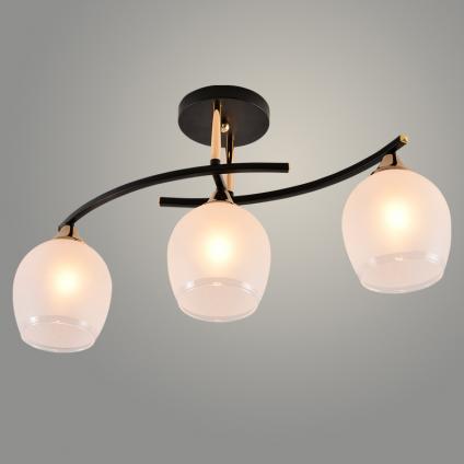 Люстра XA1587B/3 BK+FGD черный/золото 3х60W E27 d570 h280, HN24