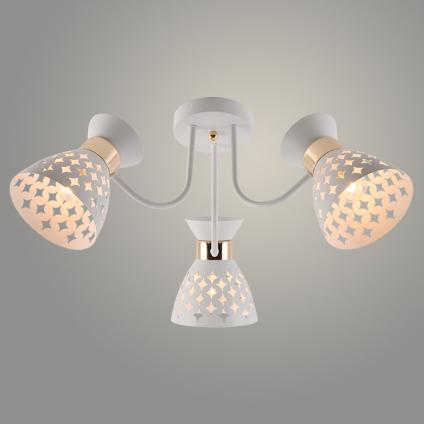 Люстра XA1579/3 WH+FGD белый/золото 3х60W E27 d600 h270, HN24