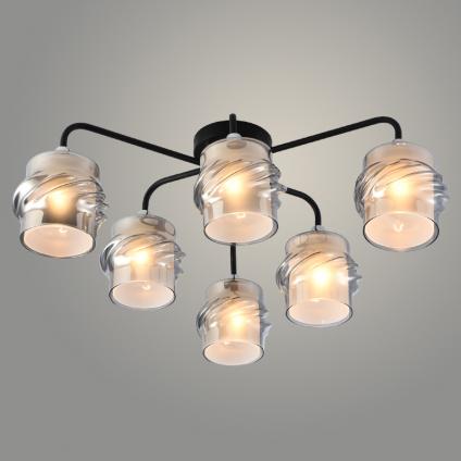 Люстра XA1342B/6 BK+CR черный/хром 6х60W E27 d650 h250, HN24