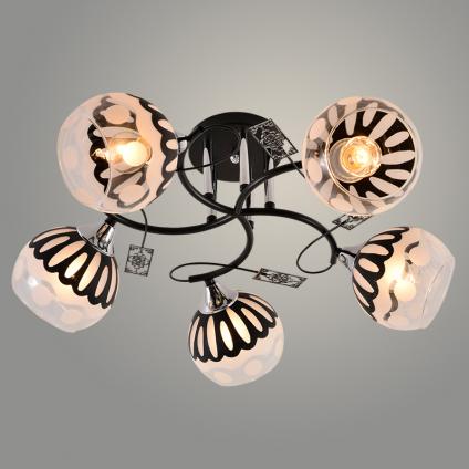 Люстра XA1596B/5 BK+CR черный/хром 5х60W E27 d560 h240, HN24
