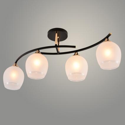 Люстра XA1587B/4 BK+FGD черный/золото 4х60W E27 d740 h280, HN24