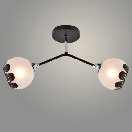 Люстра XA1535B/2 BK+CR черный/хром 2х60W E27 d500 h260, HN24