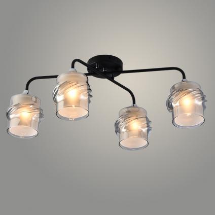Люстра XA1342B/4 BK+CR черный/хром 4х60W E27 d610 h240, HN24