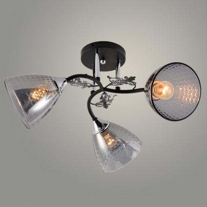 Люстра XA1525B/3 BK+CR черный/хром 3х60W E27 d530 h250, HN24