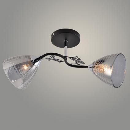Люстра XA1525B/2 BK+CR черный/хром 2х60W E27 d490 h250, HN24