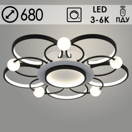 Люстра MX2975/5+5 WH+BK белый/черный 178W LED 3000-6000K d680 h90 ПДУ диммер mobile, OLY24