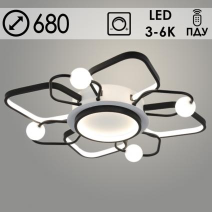 Люстра MX2978/4+4 WH+BK белый/черный 148W LED 3000-6000K d680 h90 ПДУ диммер mobile, OLY24