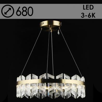 Люстра E2597/74W COP медь/хрусталь 74W LED 3000-6000K d600 h600, QH24