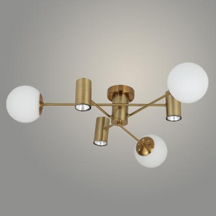Люстра 74585/3+3 COP+WT медь/белый 3x40W E27+3x7W GU10 d800 h160, GNV24