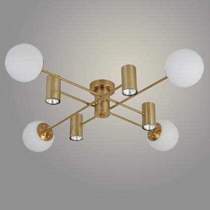 Люстра 74585/4+4 COP+WT медь/белый 4x40W E27+4x7W GU10 d900 h150, GNV24