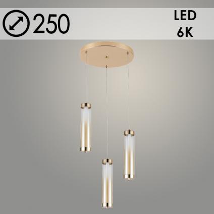 Подвес 2663/3HQ FGD+AM золото 3x8W LED 6000К d250 h1000, GNV24