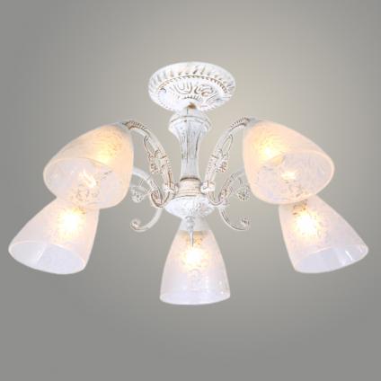 Люстра 74430/5 WH+GD белый патина 5х40W E27 d620 h300, GNV24