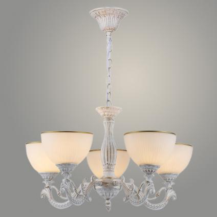 Люстра 74435/5 WH+GD белый патина 5х40W E27 d590 h680, GNV24