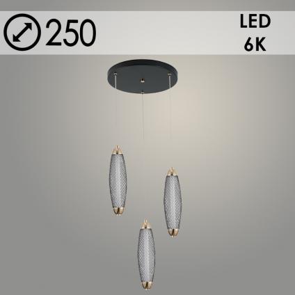 Подвес 2669/3HQ FGD+BK золото/черный 3x8W LED 6000К d250 h1000, GNV24