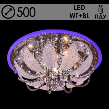 Люстра 55824/500 CR хром 5х40W E14 LED-WT+BLUE ПДУ d500 h250, 24
