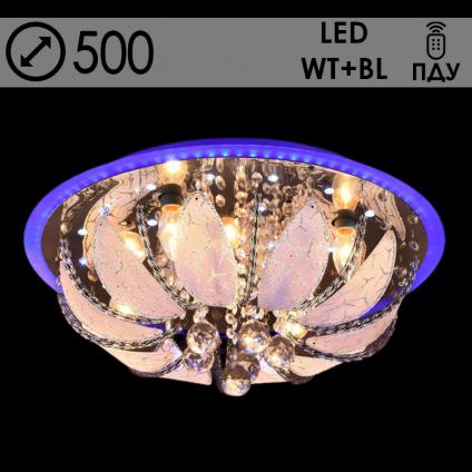 Люстра 55794/500 CR хром 5х40W E14 LED-WT+BLUE ПДУ d500 h250, 24