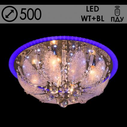 Люстра 55783/500 CR хром 5х40W E14 LED-WT+BLUE ПДУ d500 h250, 24